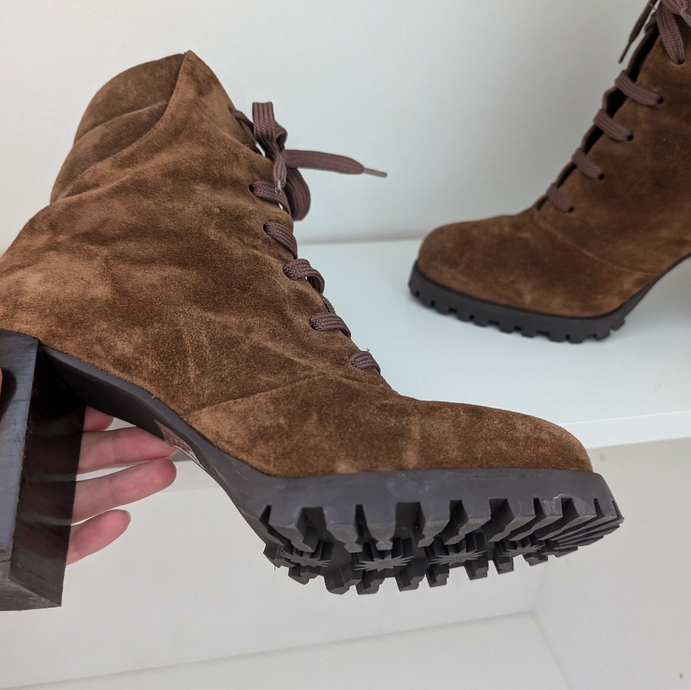 Stuart Weitzman Cyler Color Block Lace Up Booties - image 4